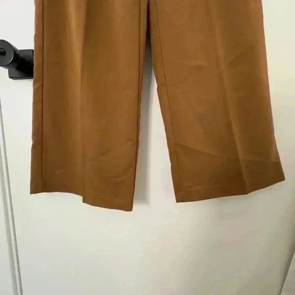 Seven for All Mankind High-Waist Pleated Semi Wide-Leg Trousers Brown Women's M - Picture 5 of 14